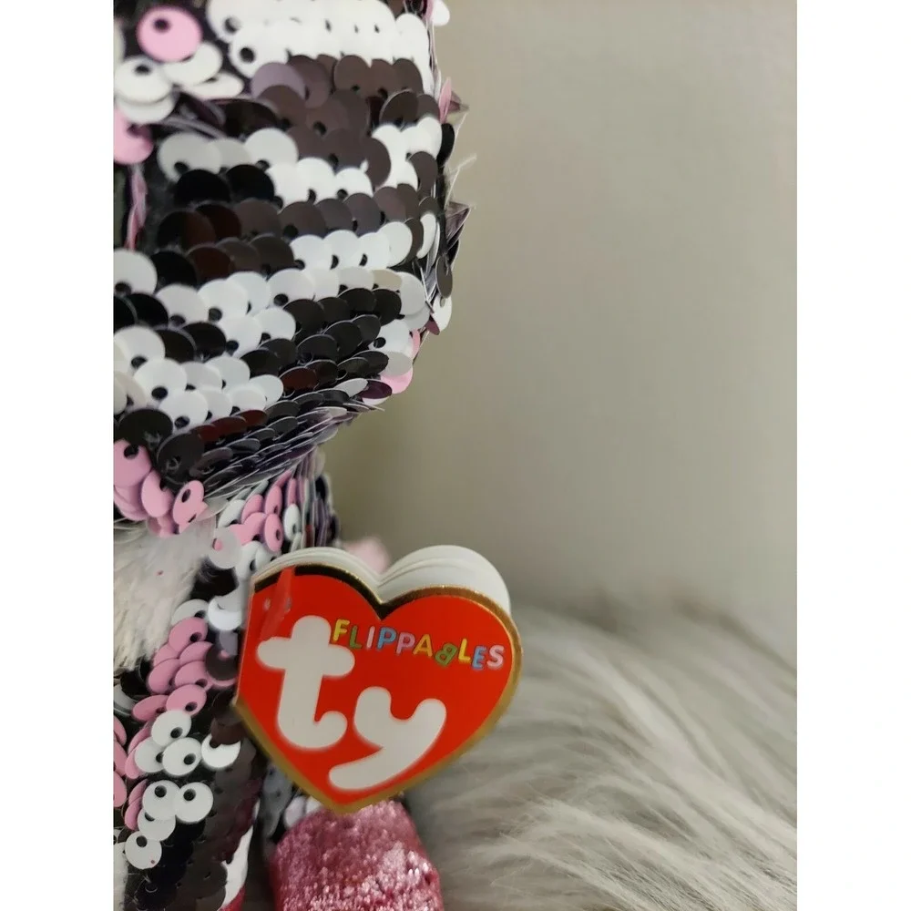 TY Flippables Zoey the Zebra Beanie Flippable Sequin Plush 6